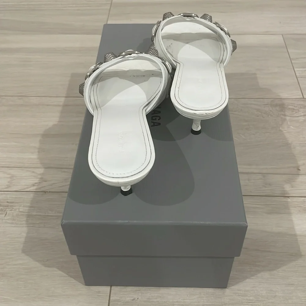 Balenciaga Cagole Mule in White Size 7.5 - Picture 8 of 15